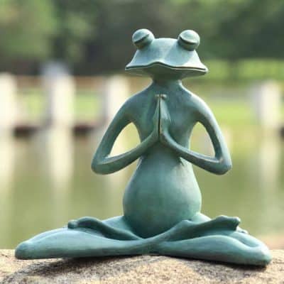 Meditating Yoga Frog Garden Scuplture