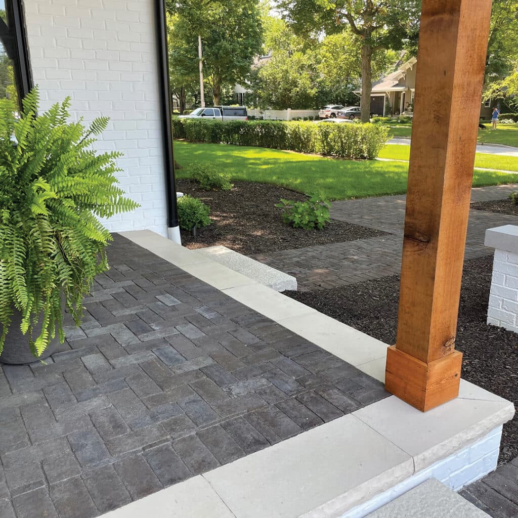 Belcrest Black clay and Unilock Ledgestone coping