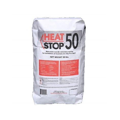 Akona 104319 Medium Duty Refractory Mortar – 50 Lb Bag, White Powder