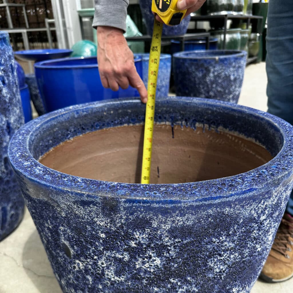measuring the depth of a container