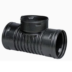Fitting Black Corrugated 6" T Connector