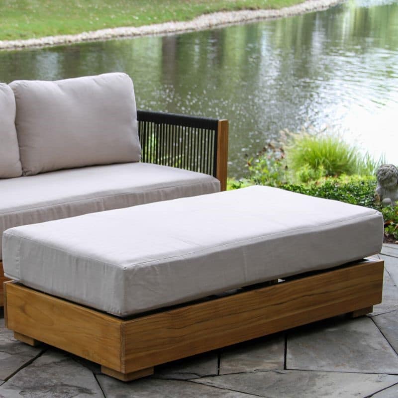 Outdoor Interiors, Teak Ottoman