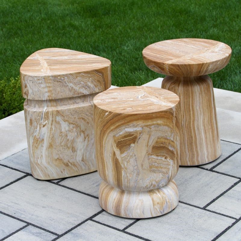 Outdoor Interiors, Round Sandstone Accent Table