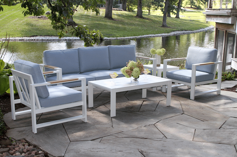 Outdoor Interiors, White Aluminum Seating Collection - Image 2
