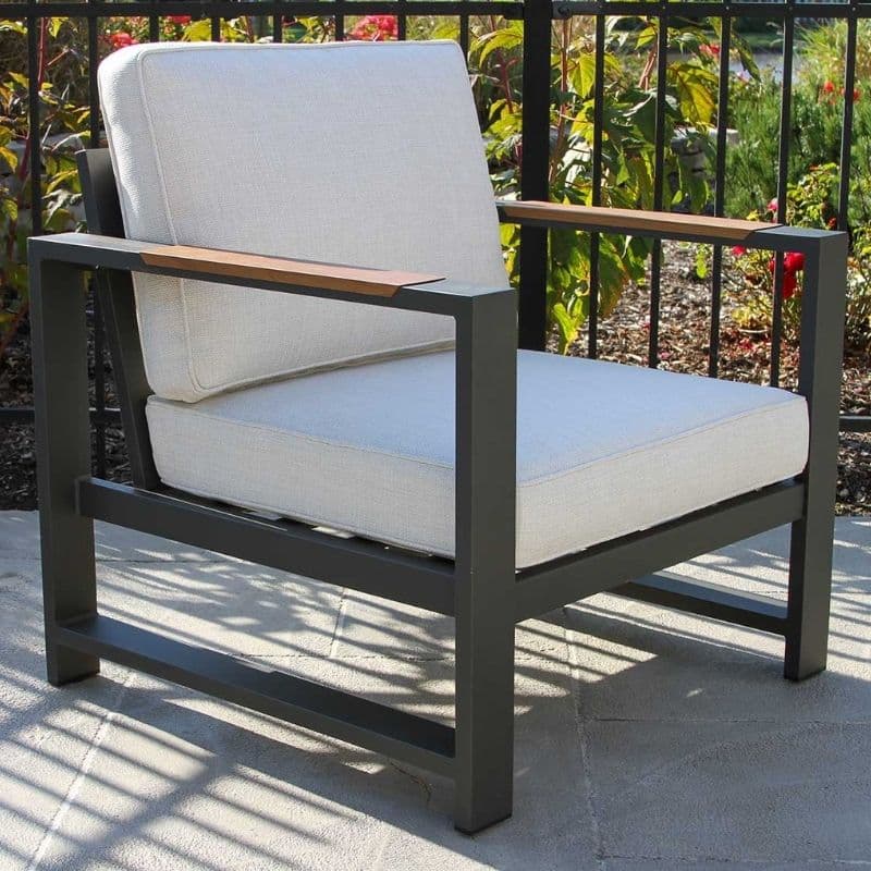 Outdoor Interiors, Black Aluminum Seating Collection - Image 5