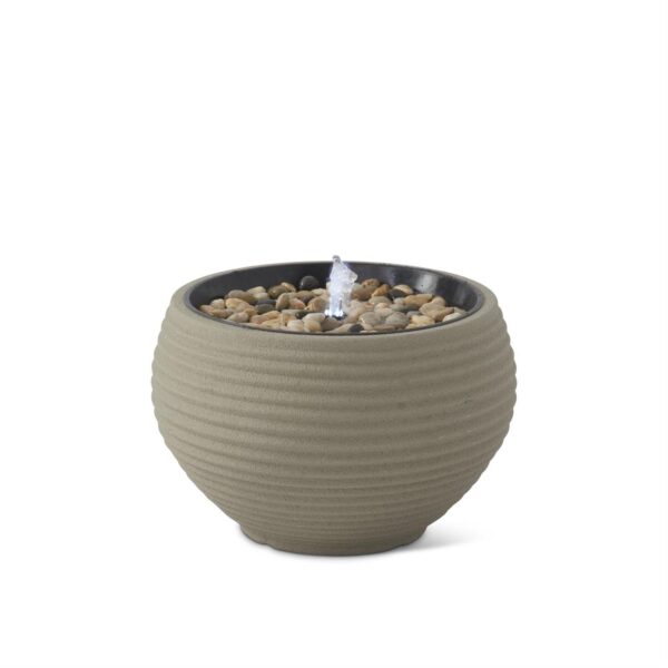 Rnd Gray Lit Fountain w/Rocks