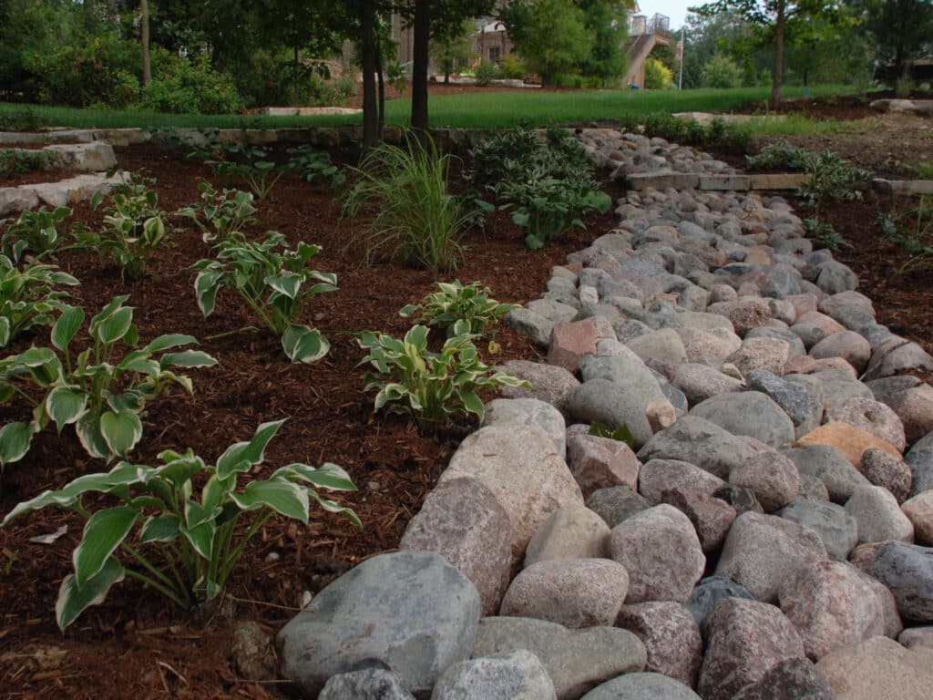 Granite boulder dry creek bed
