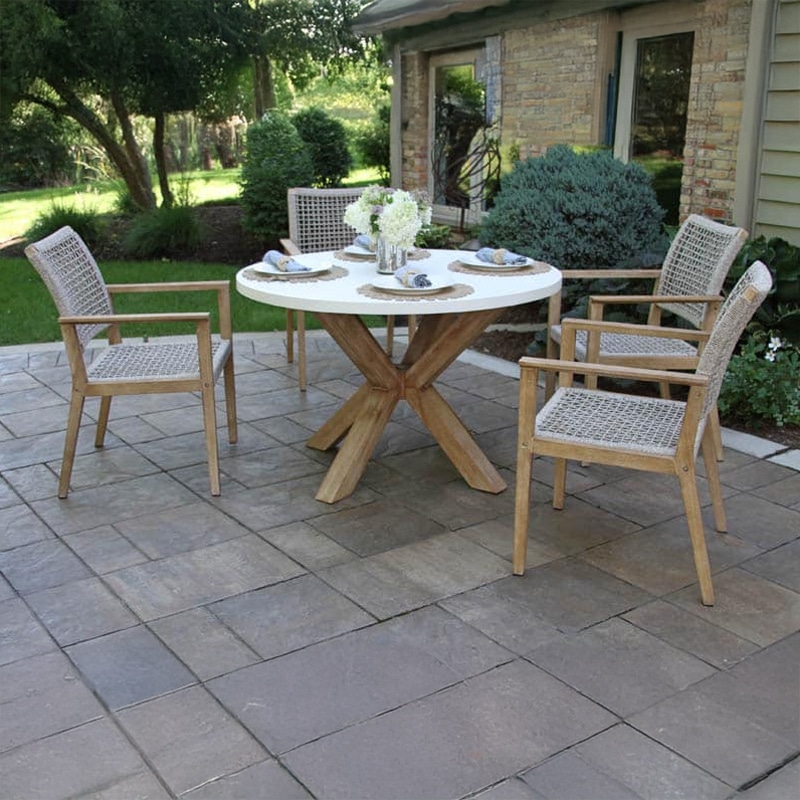 Outdoor Interiors, Ivory Composite Dining Group - Image 3