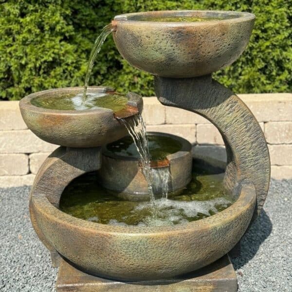 Stonecasters, Zen Three-Bowl Fountain with LED - Image 4