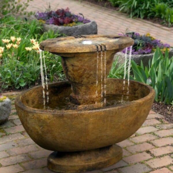 Stonecasters, 2pc Alfresco Fountain w/ Plume Light
