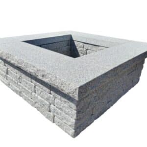 Imported Gray Square Fire Pit Base