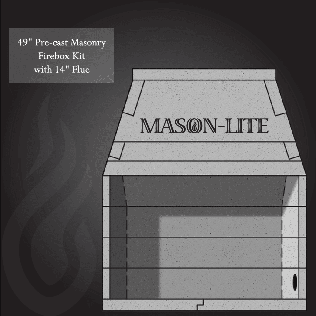 Mason Lite Wood Burning Firebox Kit 49"