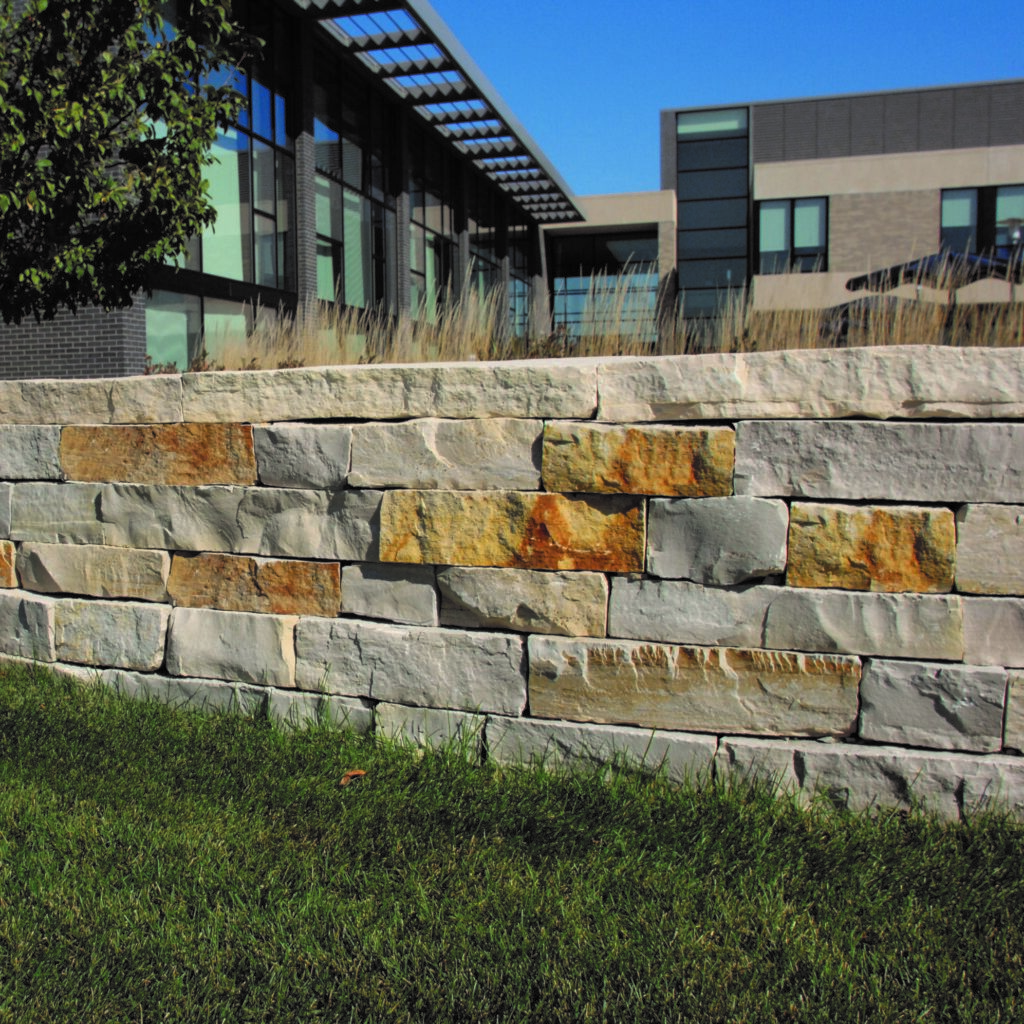 Eden weathered edge cut drywall installed int he landscape