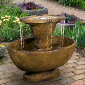 Stonecasters, 2pc Alfresco Fountain w/ Plume Light