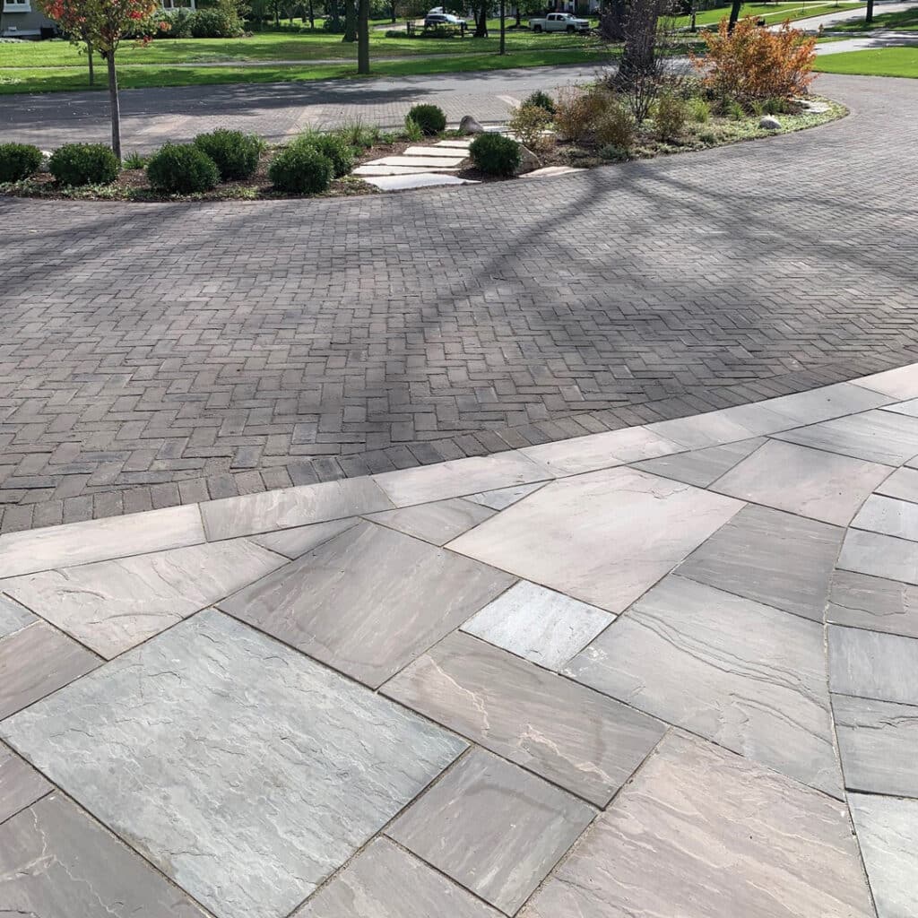 Belden Belcrest Black clay pavers and Smoky Mountain pavers