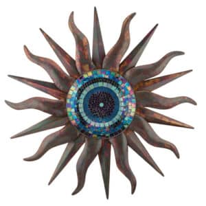 Indigo Mosaic Sun Wall Art,36"