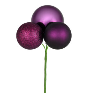 EXT-Accent, Ornament, 3-Ball, Plum
